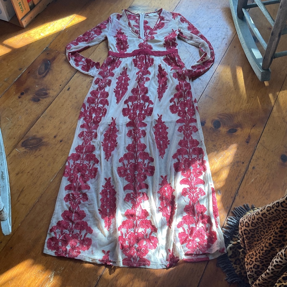 Altar'd State Norrie Maxi Long Sleeve Dress MED - Picture 5 of 8